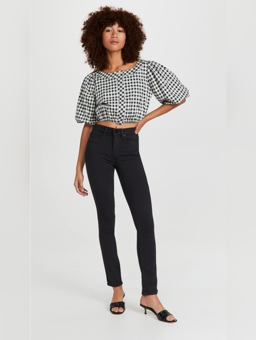 PAIGE Jeans Flaunt Bombshell Black High-Rise Skinny Jeans Size 27
